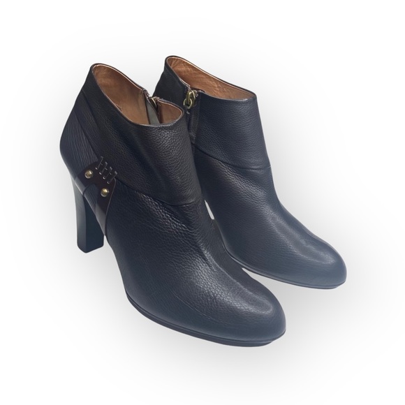 new Banfi Zambrelli ❁ Meadow Heeled Ankle Bootie Boots ❁ Black Leather 39 8.5 9 - Picture 9 of 16